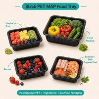 Groothandel wegwerp PET gasflush verpakking tray supermarkt MAP tray voor vers gesneden fruit