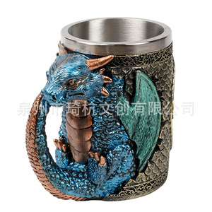 Qi Hang Dragon Head Beer <b>Mug</b> 304 Stainless Steel Wide Mouth Party Gift Cup - Product Image 5