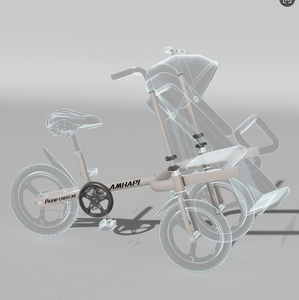 Tricycle Parent-Enfant Exportable, Structure Détachable, Support Personnalisable, Conception Pliable, Siège et Pare-Soleil pour Emmener les Enfants en Promenade - Product Image 5