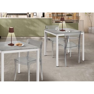 Mesa Fija Vincenzo con Cubierta de Melamina Gris Cemento y Base de Metal para Interiores de Restaurantes - Product Image 2