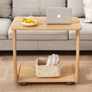 Coffee <b>Table</b> Solid Wood With Wheels Lightweight Storage For Sofa Living Room <b>Small</b> Apartment Use - Product Image 4