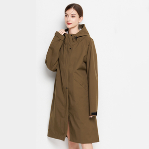 Impermeabile lungo da <span class=keywords><strong>donna</strong></span> impermeabile giacca antipioggia leggera con cappuccio giacca a vento impermeabile impermeabile impermeabile da viaggio all'aperto - Product Image 2