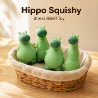 Jouet anti-stress Hippopotame Squishy en mousse TPR souple à rebond lent, corps moelleux, pour le calme au bureau et la décoration de la maison