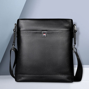 Borsa a tracolla Casual da <span class=keywords><strong>uomo</strong></span> in vera <span class=keywords><strong>pelle</strong></span> stile Messenger verticale in <span class=keywords><strong>pelle</strong></span> di vacchetta pieno fiore - Product Image 2