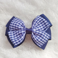 Jepit Rambut Pita Gingham Manis dan Lucu 3 Inci Bergaya Sekolah Cocok untuk Sehari-hari