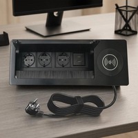 Enchufe de Mesa Abatible, Caja de Alimentación y Datos Empotrada para Escritorio de Oficina, Mesa de Sala de Conferencias
