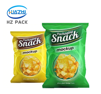 Sachet d'emballage alimentaire personnalisé avec fermeture arrière pour chips, bonbons, biscuits et autres produits en film alimentaire