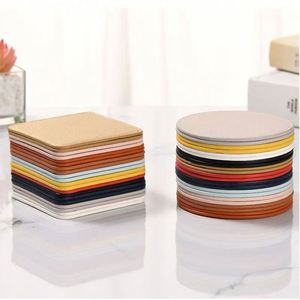 Creative Design Promotional Cup <b>Coaster</b> Blank PU Leather for Drinks for Indoor Use - Product Image 2