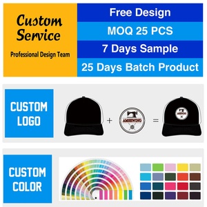 Casquette de camionneur personnalisée bicolore à 5 panneaux en coton et polyester avec logo brodé en dentelle, style sportif pour la pêche en plein air - Product Image 5