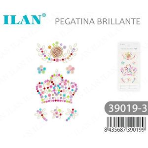 Adesivi Decorativi ILAN con Strass Lucidi 39019-3, Design Floreale a Corona - Product Image 3