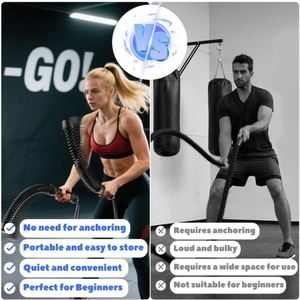 2pcs Cordless Battle Rope Multifunctional Power Training System Arm Strength Home Gym Equipment for Full Body Workout Unisex - Product Image 6