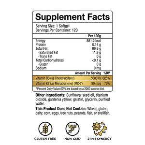 Cápsulas de Vitamina D3 K2 MK7 de Marca Privada para una Alta Absorción y Fortalecimiento Óseo, Precio de Fábrica al por Mayor OEM ODM - Product Image 6