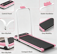 Tapis de course électrique pliable sous le bureau avec écran LED, tapis de marche portable rose pour usage domestique et salle de sport (OEM)