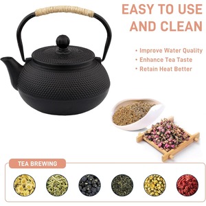 Théière en Fonte Émaillée de Style Japonais Classique avec Infuseur en Acier Inoxydable Amovible pour Services à Thé et Café - Product Image 4