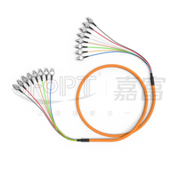 Câbles de raccordement en fibre optique LSZH OM3 de 0,9 mm, 12 cœurs, couleur 850 nm, SM LC/SC/FC, connexions UPC, certifiés CE/ROHS, personnalisables