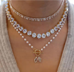 2022 Unique Luxury Jewelry Sets Women <strong>18</strong> <strong>K</strong> <strong>Gold</strong> Stainless Steel OT Clasp Evil Eyes Hasma Pearl <strong>Chain</strong> Pendant Necklace
