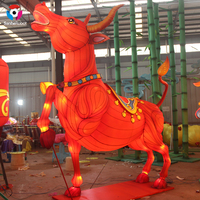 Lanternes géantes d'animaux d'extérieur, lanternes réalistes en soie, tigre, girafe, panda et cerf, décoration lumineuse LED pour le Nouvel An chinois, Festival des lanternes