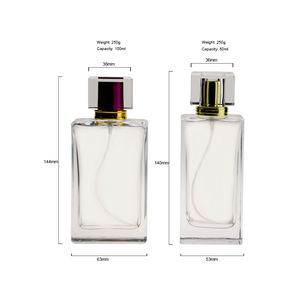 Flacon de parfum en verre carré de 30ml en stock OEM Flacon de parfum <span class=keywords><strong>noir</strong></span> de luxe rond en métal à bouchon magnétique 50ml 100ml avec boîte - Product Image 2