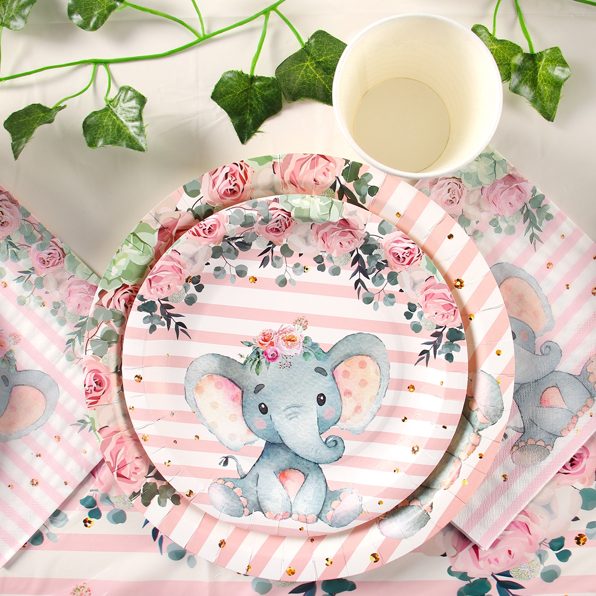 Set Di Stoviglie Per Festa A Tema Sirena, Piatti E Tovaglioli Di Carta, Per Compleanno Ragazze E Baby Shower, Tovaglioli Inclusi