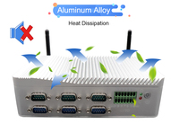 Industriële mini-pc met laag energieverbruik, Core i3 7100U, 6x COM, MSATA SSD, VGA HD-scherm, ventilatorloze behuizing voor Edge Computing IoT Barebone Host