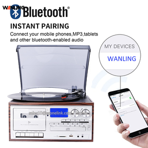 Tocadiscos <span class=keywords><strong>de</strong></span> Vinilo Retro <span class=keywords><strong>Moderno</strong></span> con Radio AM/FM, <span class=keywords><strong>Reproductor</strong></span> <span class=keywords><strong>de</strong></span> CD y Casete, <span class=keywords><strong>Reproductor</strong></span> BT Todo en Uno con Altavoces Estéreo Integrados <span class=keywords><strong>de</strong></span> 2*10W - Product Image 3