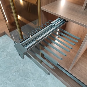 <span class=keywords><strong>Porte</strong></span>-pantalons multifonctionnel à fermeture douce, accessoire de garde-robe à montage supérieur avec support à <span class=keywords><strong>pantalon</strong></span> en forme de V pour le rangement de la salle de bain - Product Image 5