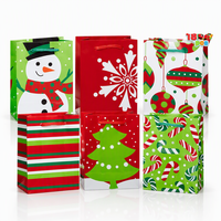 18 sacs cadeaux en papier artistique avec poignées en corde, motif canne à sucre et bonhomme de neige - Décoration pour fêtes scolaires et cadres photo
