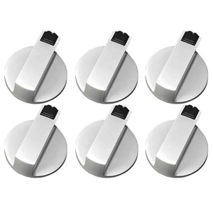 Perillas de cocina de aleación de Zinc de 6mm, adaptadores universales de Control de estufa de <span class=keywords><strong>Gas</strong></span> y plata, interruptor giratorio para horno, 6 uds. - Product Image 1