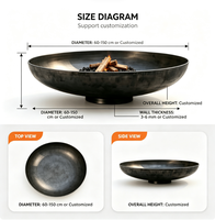 Brasero moderne en acier au carbone pour extérieur, foyer à bois, brasier pour camping et jardin, design personnalisable et écologique