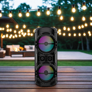 Système de haut-parleurs PA extérieur SING-E ZQS12201, boîte de son domestique BT, double caisson de basses de 12 pouces, alimentation CC, <span class=keywords><strong>radio</strong></span> karaoké sans fil - Product Image 4