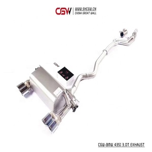 Knalpot Dual Exhaust Tips Sound Muffler dengan Kontrol Katup Gerak untuk BMW 435i N55 3.0T Full System Gaya M4 - Product Image 5