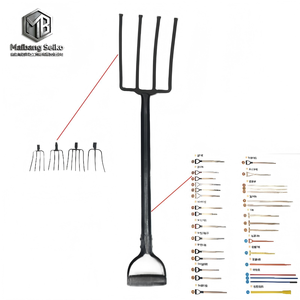 Personnalisation et vente en gros acceptées, tête de fourchette en acier multi-dents avec manche en <span class=keywords><strong>bois</strong></span> massif de haute qualité - Product Image 4