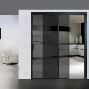 Design moderno verniciato a polvere in alluminio framelarge porte scorrevoli in vetro porte scorrevoli scorrevoli residenziali automatico porta scorrevole