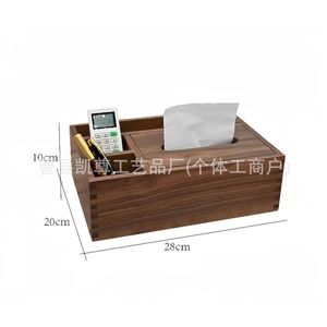 Cross-border North American black walnut wood tissue box, solid wood tissue box for living room and bedroom, multi-functional - Product Image 1