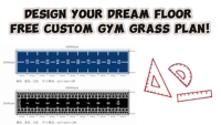 Césped Artificial para Gimnasio con Logotipo Personalizado MCG, Números y Marcadores Impresos