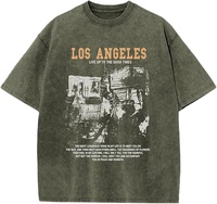 Camiseta Retro de Alta Calidad con Lavado Ácido para Hombre, Logotipo Personalizado, Algodón Grueso de 260 g/m², Corte Cuadrado, Estilo Vintage, Streetwear