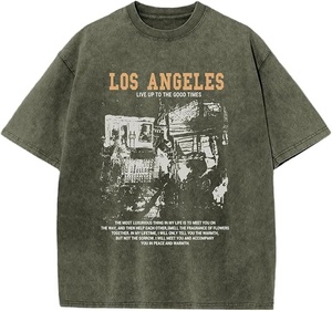 Custom Logo Distressed Acid Wash T Shirt Men 100% Cotton Heavyweight 260gsm Oversized Vintage Streetwear Tees Top - Product Image 3