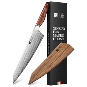 Cuchillo Bunka de 10 Pulgadas de Acero Damasco de la Marca XINZUO Starred Chef con Mango de Madera de Palisandro de Alta Calidad - Product Image 1