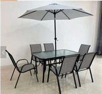 Ensemble de meubles de jardin d'extérieur de marque célèbre en Chine ensemble de chaise et de table en alu ou en fer noir ensemble de meubles de jardin