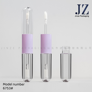 Jinze 2.1 + 2.1ml doppio lato tubo di lucidalabbra forma rotonda vuota cosmetici 2 in1 confezione - Product Image 2