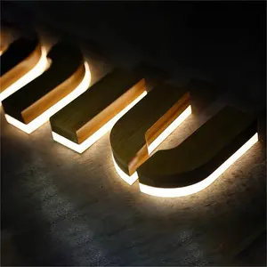 Letra de canal Led retroiluminada, señalización acrílica de plástico 3D, letrero personalizado con letra Led 3D