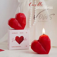 Bougie aromatique en velours en forme de cœur, cire mélangée, faite à la main, cadeau de mariage ou de la Saint-Valentin, décoration, OEM, vente en gros
