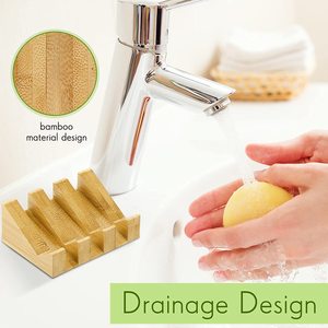 Wooden <b>soap</b> <b>dish</b>, household <b>soap</b> holder, bathroom <b>bamboo</b> drain rack, kitchen sponge rack, solid wood handmade <b>soap</b> box - Product Image 4