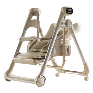 Chaise haute pour bébé pliable, chaise à bascule électrique, siège inclinable et pivotant, balançoire électrique pour bébé en plastique, chaise de repas - Product Image 3