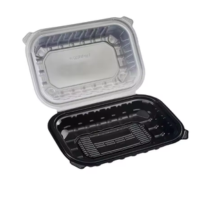 9*10inch 1 Compartment ECO-friendly Disposable Black and Clear Lunch <strong>Box</strong> Environmental Takeout Food Container 150pcs/carton - Product Image 5