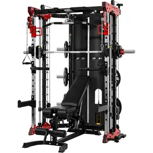 Squat dan Rack Lat Pulldown Bench Press Plate Multifungsi Power Multi Gym Press Rack Power Cage Smith Machine