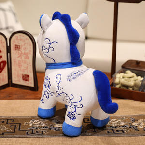 节日新年吉祥物毛绒动物卡通马超柔软毛绒布料毛皮环保PP棉填充物适合家庭文化活动 - Product Image 5