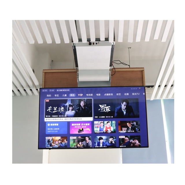 JGST Quick Delivery Universal 32-75" Flip Lifting up Down Hidden Ceiling Retractable Tv Motorized Mount Lift Mechanism