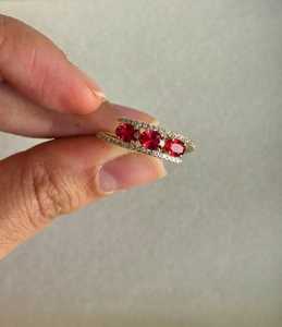 9KT Yellow Gold Radiant Spinel & <b>Diamonds</b> <b>Ring</b> - Product Image 3