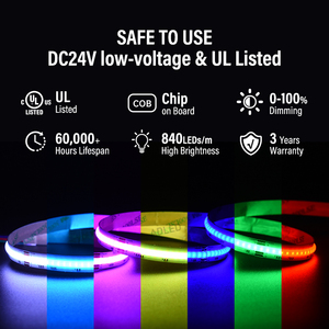 Tension RGB DC 24V, LED haute densité (jusqu'à 840 LED/m), CRI Ra90+ haute fidélité, et FPC double couche de 2 oz pour dissipateur de chaleur - Product Image 1